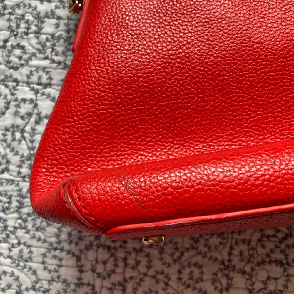 Kate Spade Red Leather Bow Satchel Crossbody Bag - Picture 13 of 13